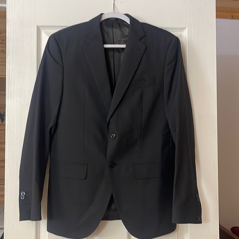Men's charcoal, gray suit blazer jacket